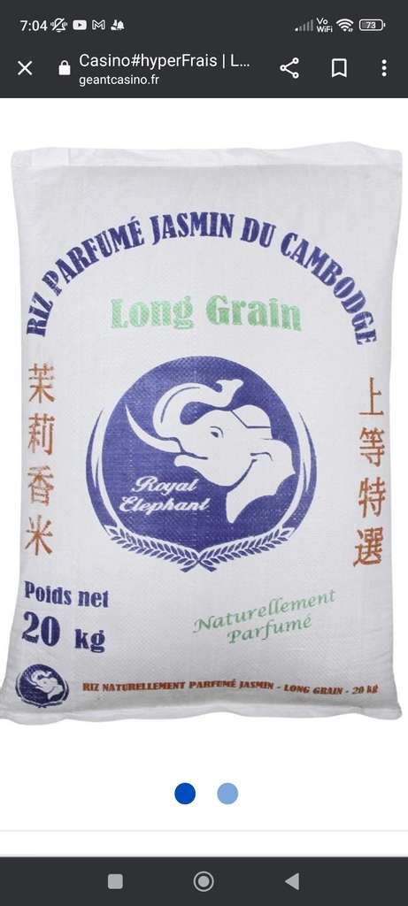 Sac de riz long grain parfumé jasmin Royal Elephant .